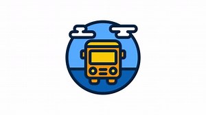 Bus Transportation Animated Icon Transparent Background