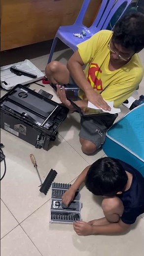 Hp printer M26a, scanner replacement, with a little help from my son, Rona!😁
