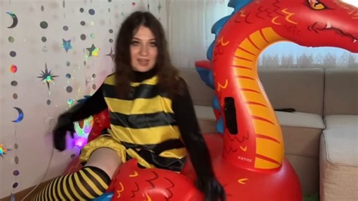 ASMR Balloons and Inflatables - Blowing and Popping Balloons on a Big Dragon 🐉