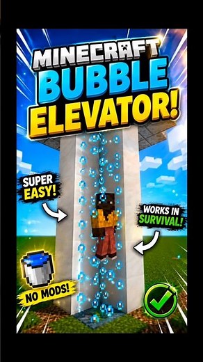 💧 Minecraft Bubble Elevator Tutorial! 😱 #shorts #minecraft #ayyugaming012