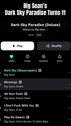 Big Sean’s Dark Sky Paradise Turns 11 🌌🔥