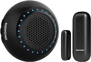 Door Chime for Business When Entering, Wireless Door Window Contact Sensor Alarm, 500ft Range 32 Chimes 5 Volume Level LED Indicators, Plug-in Receiver Door Sensor (1 Sensor)