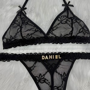 Custom Thong G-strings Set With Gold Charms Name,personalized Thong With Name,custom Name G-strings,personalised Name Thong Set - Etsy