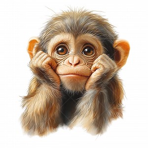 16 Cute Baby Monkey Clipart PNG Bundle | Big-eyed Jungle Animal Sublimation Graphics | Sad Cartoon Monkey Art to Print - Etsy Canada