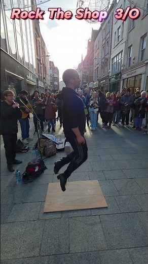Busking Fun,Rock the Shop Trio Irish Dancing on Grafton Street Dublin