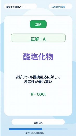 【化学】カルボン酸誘導体で最も反応性が高いのは？反応性順序を復習