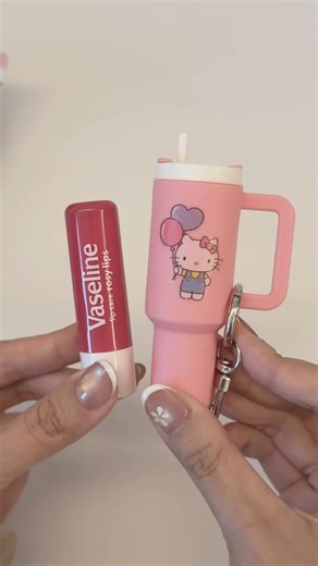 Making Sanrio lipbalm cup hello kitty miniature Stanley 🥳 #diy #sanrio