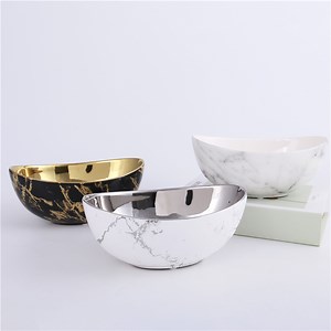 [Hot Item] Wholesale Custom Ceramic Marble Boat Shape Pot