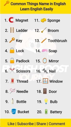 🌟 English Vocabulary from Daily Life Objects✂️ #english #englishvocabmastery #viral #shortvideo