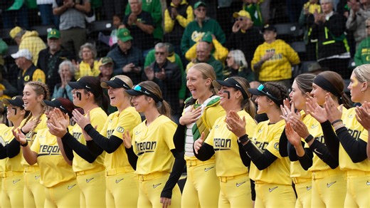 How did Oregon softball secure the Big Ten Conference regular-season championship?