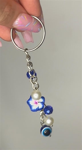 Small Blue Flower   Evil Eye Keychain - Etsy