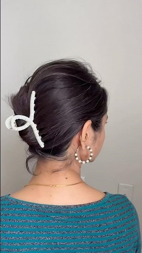 Updo hairstyle for short hair #hairstyle #hairstyletutorial #bobhaircut #simplehairstyle #hairtok