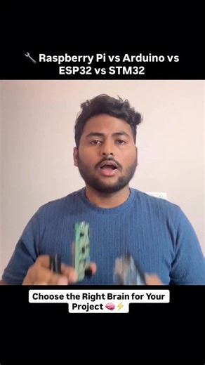 🔧 Raspberry Pi vs Arduino vs ESP32 vs STM32 – Choose the Right Brain for Your Project 🧠⚡ Many beginners (and even professionals) ask me: Which board should I use? Raspberry Pi, Arduino, ESP32, or STM32? The truth is — there’s no “best” board, only the right tool for the job 👌 Raspberry Pi 🖥️ is a mini computer that runs Linux. It’s perfect for edge AI 🤖, computer vision 👁️, media servers, robotics brains, and rapid prototyping where high processing power and multitasking are required. If y