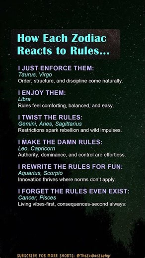 How Each Zodiac Sign Reacts to Rules: From Enforcers to Rule-Breaking Rebels⭐#zodiac #astrology #leo