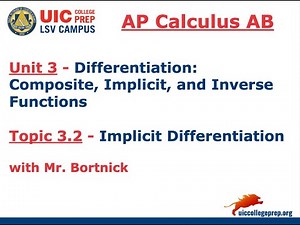 AP Calculus AB - 3.2 Implicit Differentiation