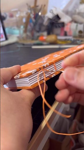 Fun Journal Making 🧡🧵📙 #bookbinding #bookmaking #craft #journal #handmade #art #notebook