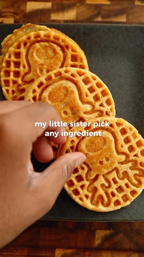 Zerxtonin on Instagram: "Would u eat an onion waffle??? #cooking #waffles #food"