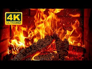 🔥 FIREPLACE Ultra HD 4K. Fireplace with Crackling Fire Sounds. Fireplace Burning. Fire Background