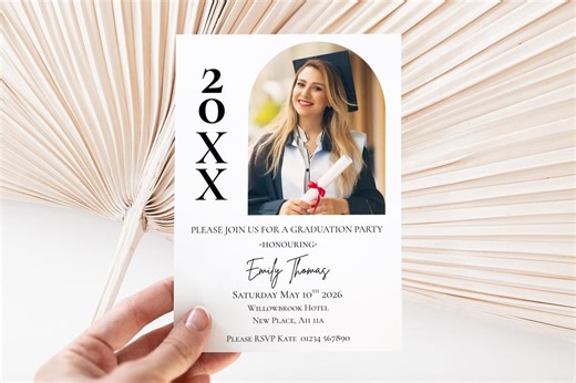 Personalised Graduation Party Invitation, Photo Grad Invite, Printable Modern Graduation Party Invite, Graduation Announcement Template - Etsy