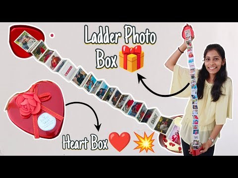 How to make Heart Ladder Box 🎁| DIY Photo Pull Out Box | Using Heart Tin Box 🫶🏻| DIY Surprise Box