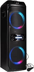 Gemini Sound GHK-2800-4800W Party Speaker with Bass Boost, LED Lights & Voice-Changing Effects, Bluetooth Karaoke, Includes Microphone & Remote