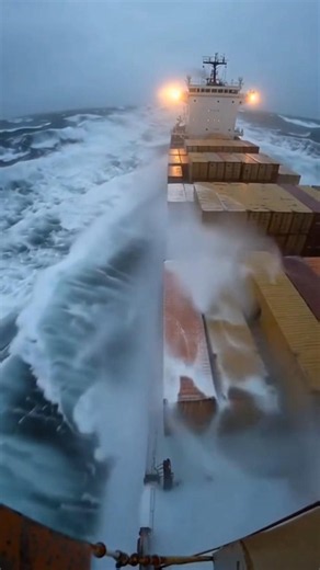 Why Don't Giant Ships Sink in Huge Ocean Waves? 😳🚢🌊‎ #ship #containership