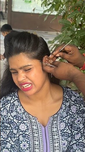 Cute Girl Ear Cleaning and Tingling WATCH FULL VIDEO #asmr #satisfying #youtubeshorts #earwaxremoval