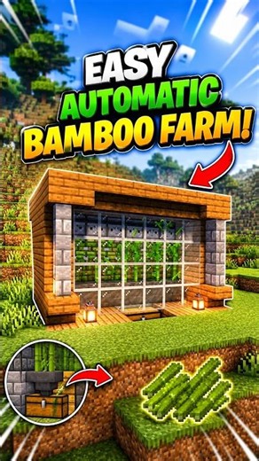 Minecraft Easy Automatic Bamboo Farm! 🎋