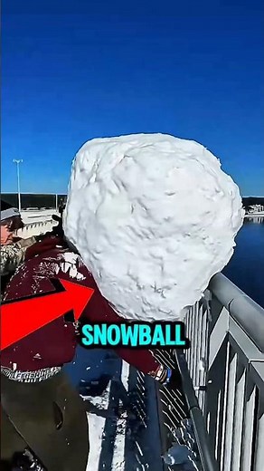 He Dropped a Giant Snowball Into a River 😱❄️