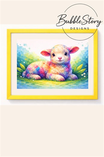 Easter Lamb Portrait Poster | Low Poly Art Print | Modern Geometric Illustration | Spring Home Decor | Unique Gift for Animal Lovers - Etsy