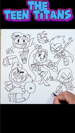 How To Draw THE TEEN TITANS GO | Teen Titans #drawing #teentitans #teentitansgo #howtodraw #shorts
