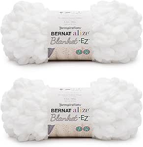Product Name: Bernat Alize Blanket-EZ Super Soft Looped Yarn for Beginners, Hand Knitting- No Needles or Hooks Needed, White 2 Pack