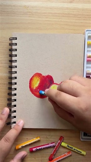 Pentel Oliepastel Tutorial: teken kersen met @Aaarts.1 #oilpastel #tutorial