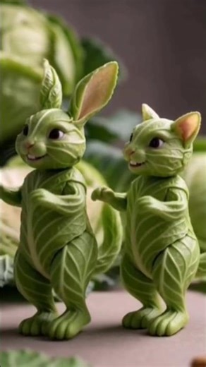“Cabbage Cat & Rabbit Go Crazy Dancing😀#youtubeshorts #cabbage