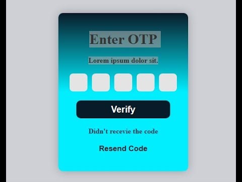 Build OTP VeriFy Website From with Html Css JavaScript