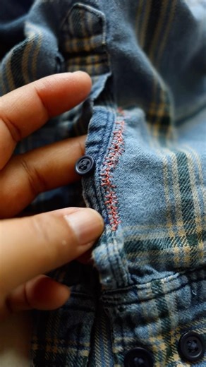 using an embroidery stitch to bridge the fabric #visiblemending