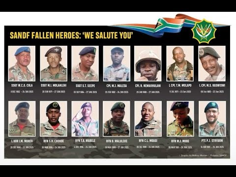 President Cyril Ramaphosa delivers a tribute to fallen SANDF troops