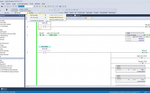 AB 控制系统编程 2-4补充：Studio5000 Logix Designer的历史趋势曲线查看和强制IO功能