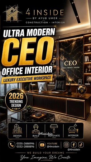 Ultra Modern CEO Office Interior Design 🔥 Luxury Executive Workspace 2026