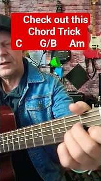 #1 Guitar Chord Trick Progression C G/B Am #guitarlessons #guitartutorial #voiceleading