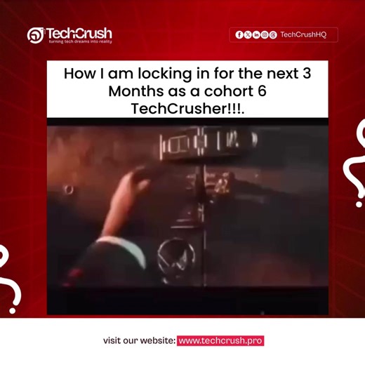 Three months. One decision to show up fully. Cohort 6 TechCrushers!! You are stepping into a season of focus, learning, and real growth in tech. The next few months won’t just be about classes or assignment, it’s about building skills, gaining confidence, and discovering what you’re truly capable of. For many, this will become one of those moments you look back on and say, “That’s where everything started to change.” We can’t wait to congratulate you at the end 👌🏿👌🏿 #techcrush #tech4africans