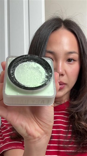 matcha colored loose setting powder from @Huda Beauty green neutralizes red. I can see someone with rosacea really liking this color