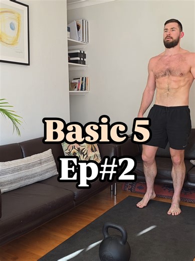 Welcome to the Basic 5. Episode 2. This is a series of workouts built around five fundamental movements — hinge, squat, push, pull, and carry. Why do I focus on this? Because this is how we actually move in real life — picking things up, standing up, pushing, pulling, and carrying weight. 5 rounds: • 1H Deadlift — 5 5 • Close-Grip Push-Ups — 10 • Dead-Stop Row — 6 6 • Rack Squat — 6 6 • Rack Carry — 20s 20s Rest 60–90s between rounds Choose a kettlebell heavy enough to challenge you 💪 #Basic5 #