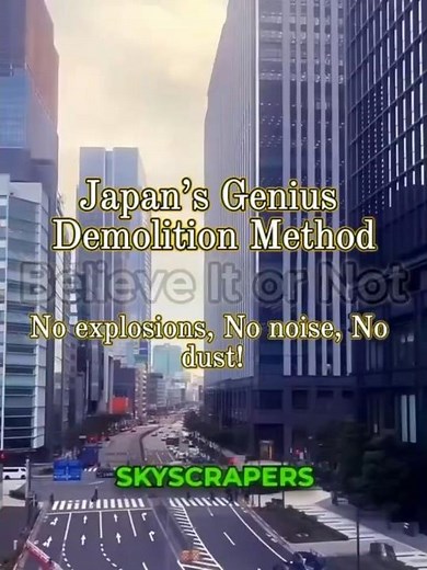 Genius Demolition Method in Japan: The Kajima Cut and Take Down Method #japan #facts #shorts