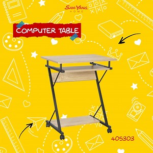 3.2K views · 6 comments | BACK TO SCHOOL SHOWCASE! Computer Table 405303  Size: L: 60cm x W: 48cm x H: 73cm  Material: Melamine + Particle Board  Color: Oak + Black Website Link ---- https://tinyurl.com/SY405303 Lazada Link ---- https://tinyurl.com/LAZ405303 Shopee Link ---- https://tinyurl.com/SHP405303 We have more furniture choices for you so check out our website now! #CompleteYourHome. With San-Yang Home, #yougivehome | San-Yang Furniture | Facebook