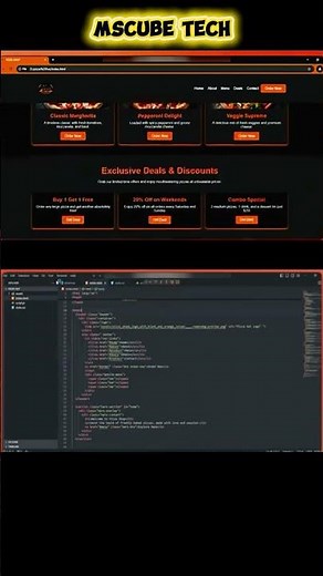 Online Pizza Shop Website Using HTML, CSS & JavaScript 🍕 | Food Ordering Website | Tech #shorts