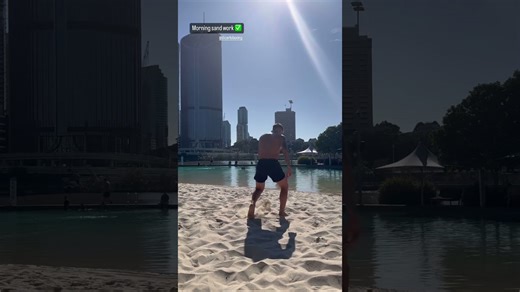 Liam Paro with the morning sand workout🔥