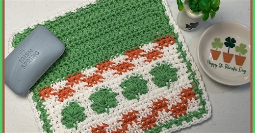 Lucky Clover Washcloth Crochet Pattern By Sara Sach