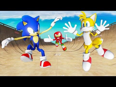 GTA 5 Sonic vs Tails vs Knuckles Water Ragdolls & Fails Ep.1 [Flooded Los Santos / Euphoria Physics]