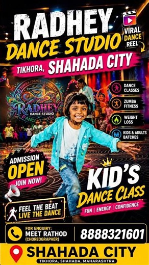 Radhey Dance Studio (Tikhora) | SHAHADA CITY | Kids Dance Class 💃🔥 | Dance & Zumba Classes #shorts